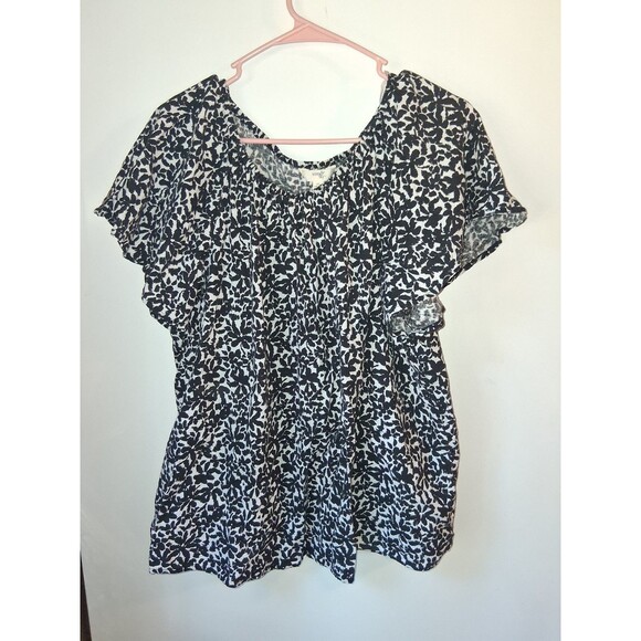 Terra & Sky Multicolor Floral Short Sleeve Blouse Sz 1X - Picture 1 of 3